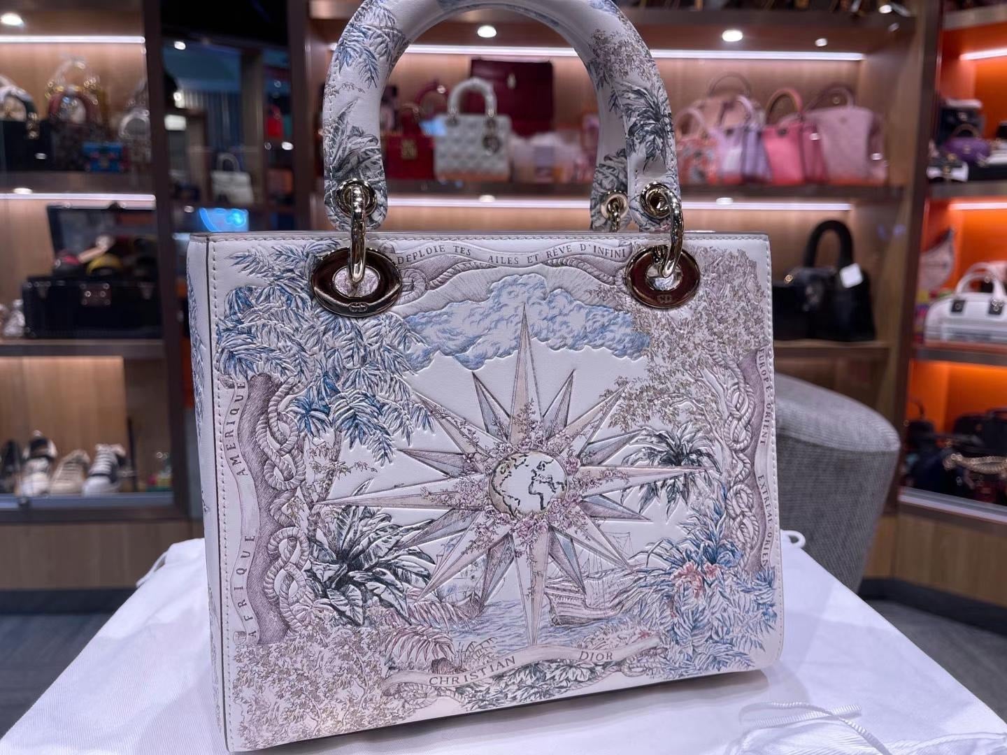 Lady dior bag in embroidered calfskin deals